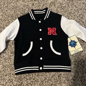 NWT Nebraska Huskers Varsity Jacket- size 6-9 months